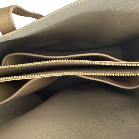 Quince Italian Leather Triple Compartment Shopper Tote- Cappuccino - Picture 7 of 13